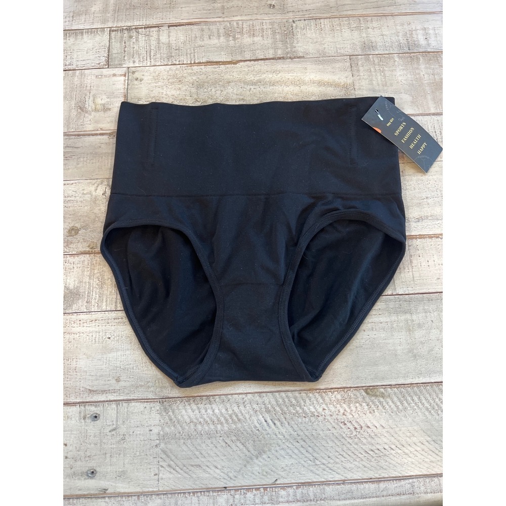 Hey Girl Women Black High Waisted Seamless Shapewear Brief L Tummy Control Comfy